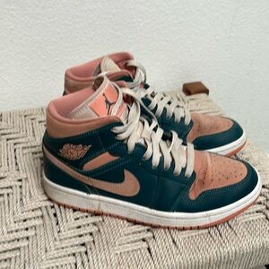 Women’s mid Air Jordan 1s - turquoise/pink